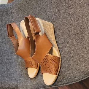 Clarks Lafley Joy ortholite leather sandals wedges size 8 New